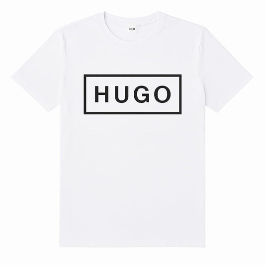 Tricouri La Moda TRICOU Tricou Alb UGGO – Print Negru Iconic, Stil Urban