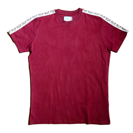 Tricouri La Moda TRICOU Tricou GUCCI Bordeaux – Detalii Logo pe Umeri