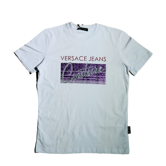 Tricouri La Moda TRICOU Tricou VERSACE JEANS COUTURE – Logo Violet Glitter